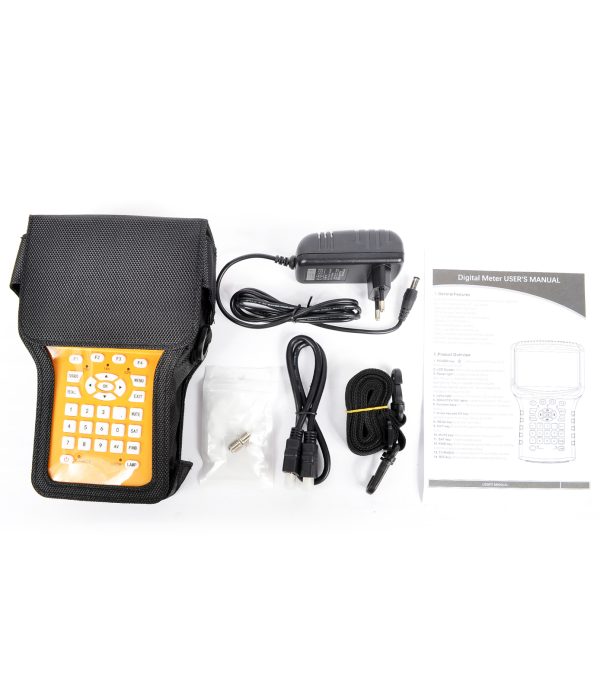 جهاز البحث عن الأقمار الصناعية StarSat SF-002 مع شاشة TFT LCD مقاس 4.3 بوصة، ومصباح LED، وDVB-S/S2، واختبار CCTV، وUSB، والوسائط المتعددة، ومحلل الطيف، وواجهة مستخدم متعددة اللغات