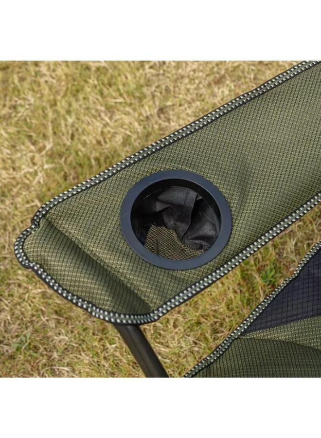 Folding Camping Chair Oversized Heavy Duty Padded Outdoor Chair with Cup Holder Storage and Cooler Bag 450 LBS Weight Capacity Thicken 600D Oxford
