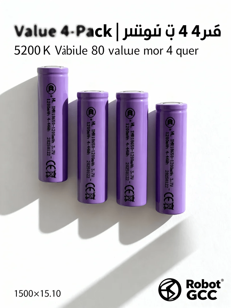 18650 Rechargeable Lithium Ion Battery 3.7V – 4 Pack Power Cells for Robotics, Arduino & IoT Devices