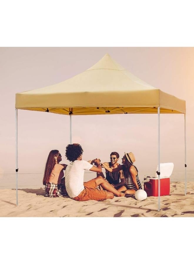 Commercial Grade 3*3M Outdoor Easy Pop Up Canopy Tent with Heavy Duty Aluminum Straight Leg and 420D Waterproof Top, Portable Event Party Shade Shelter