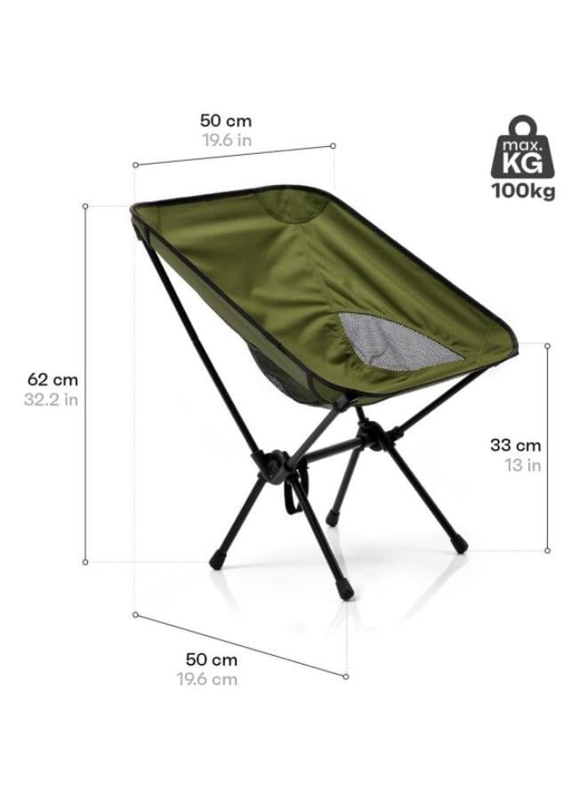 Portable Green Foldable Lawn Chair for Camping and Outdoor Activities