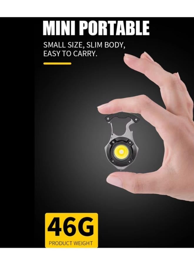 Rechargeable Power Display Strong Light Camping Lamp Bottle Opener Led Portable LED Work Light Keychain Flashlight