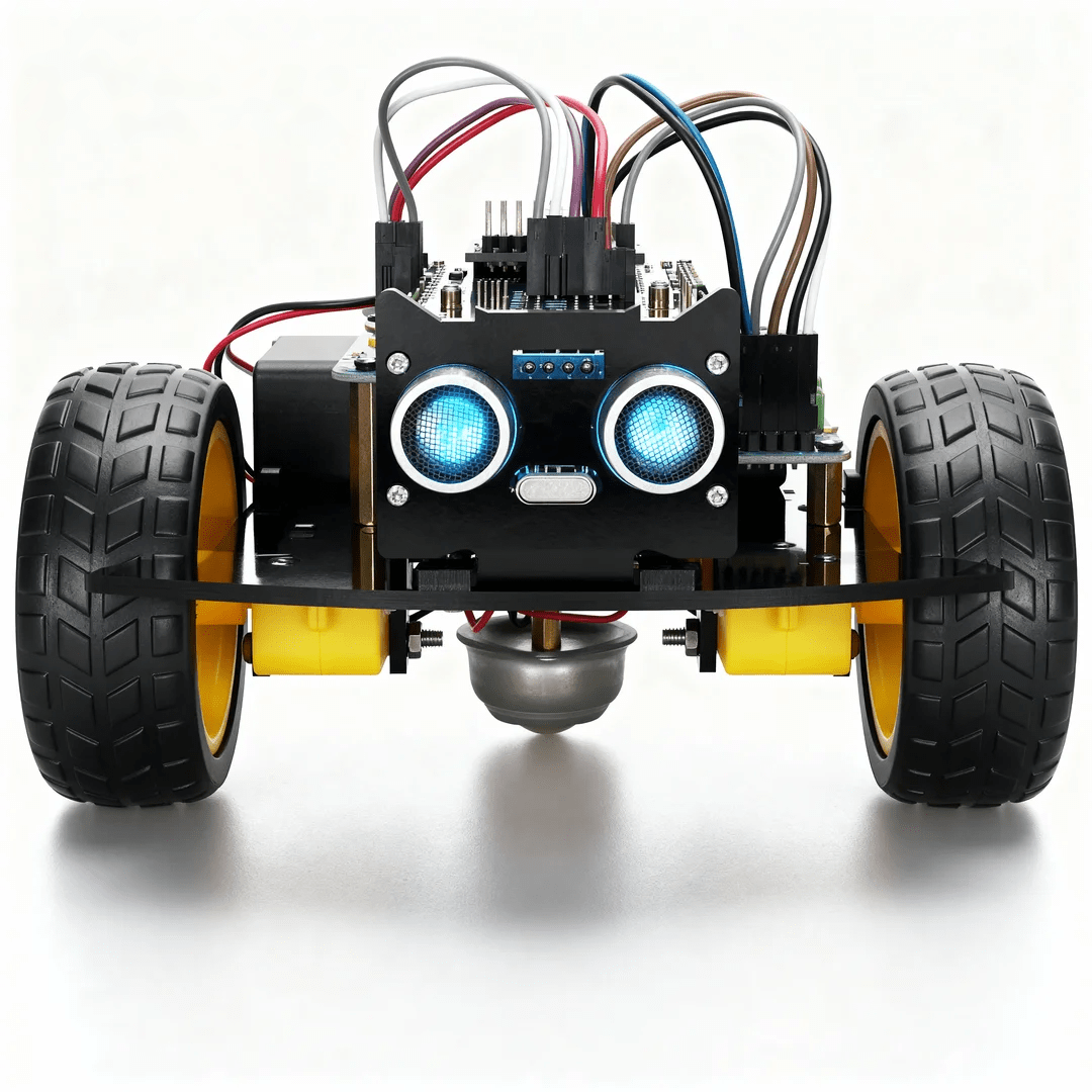 Arduino Robot Car Kit 2WD | STEM Programming Robot Car | Line Tracking & Obstacle Avoidance | Ultrasonic Sensor & IR Module | Nano Board Compatible | DIY Coding Robot Kit for Kids & Beginners
