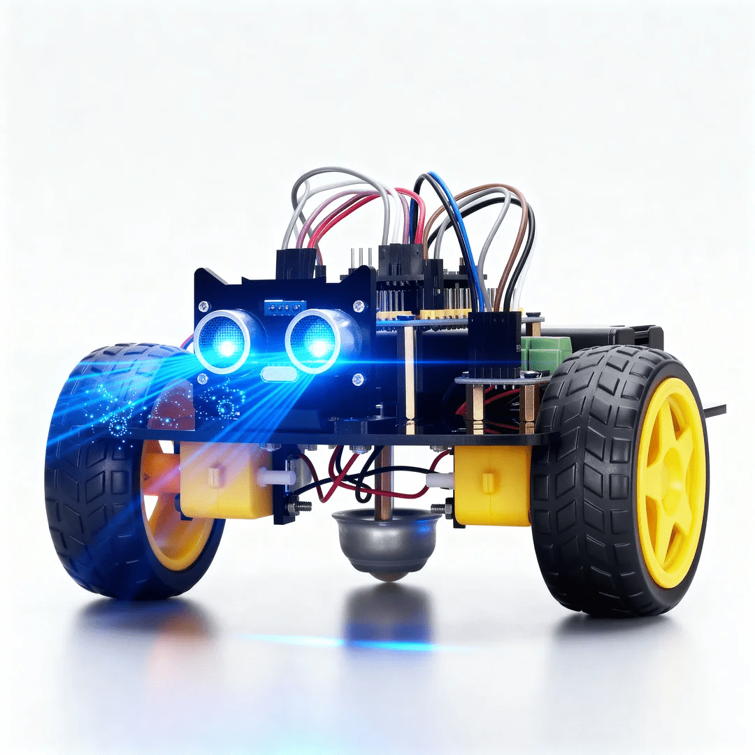 Arduino Robot Car Kit 2WD | STEM Programming Robot Car | Line Tracking & Obstacle Avoidance | Ultrasonic Sensor & IR Module | Nano Board Compatible | DIY Coding Robot Kit for Kids & Beginners