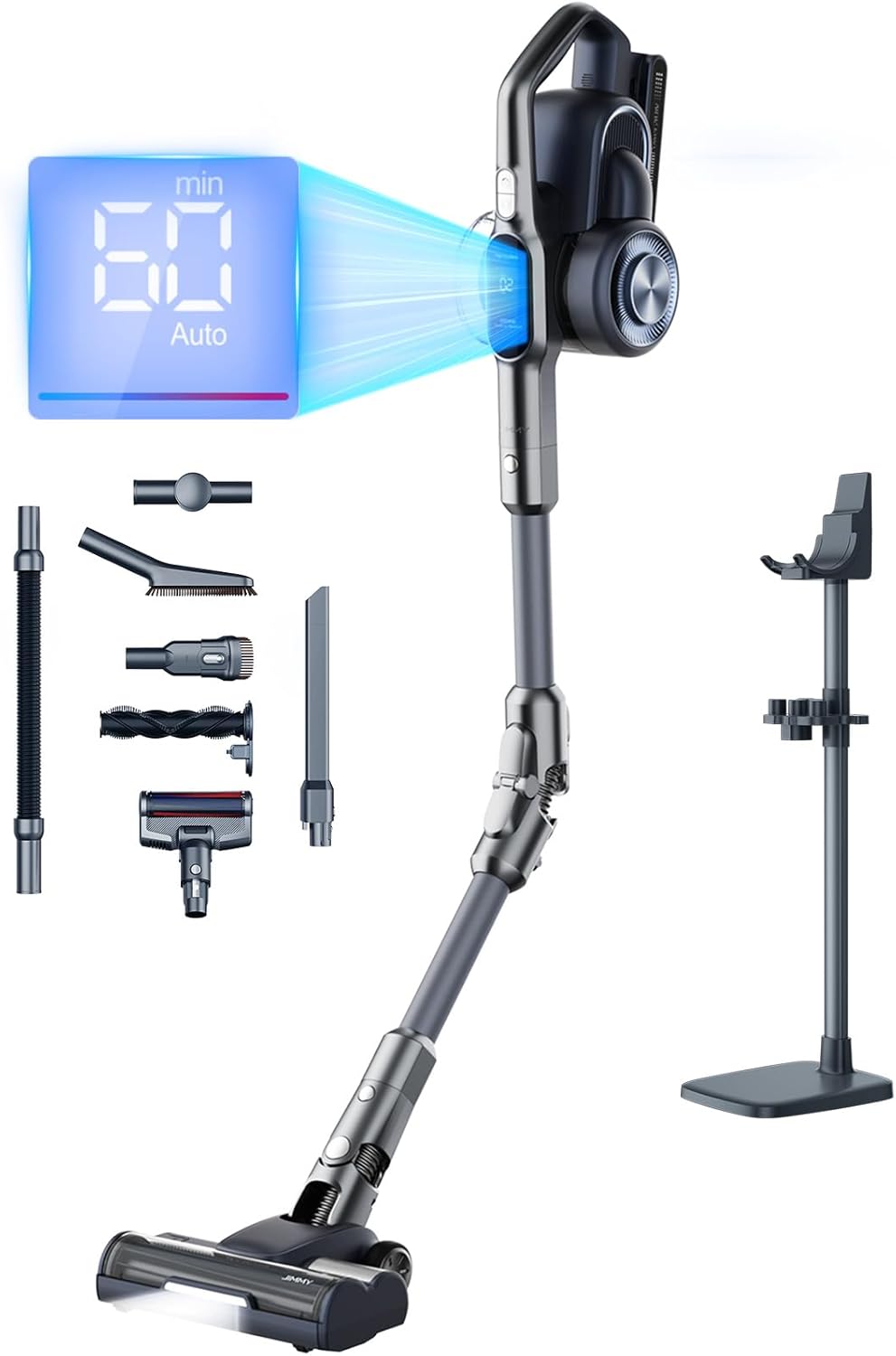 Jimmy H11 Pro Vacuum Cleaner and Floor Scrubber Removable Battery 260AW and 25Kpa Power, 700W, 90 Minutes Runtime, Smart LED Screen, Adaptive Technology, HEPA Filter and Charging Station