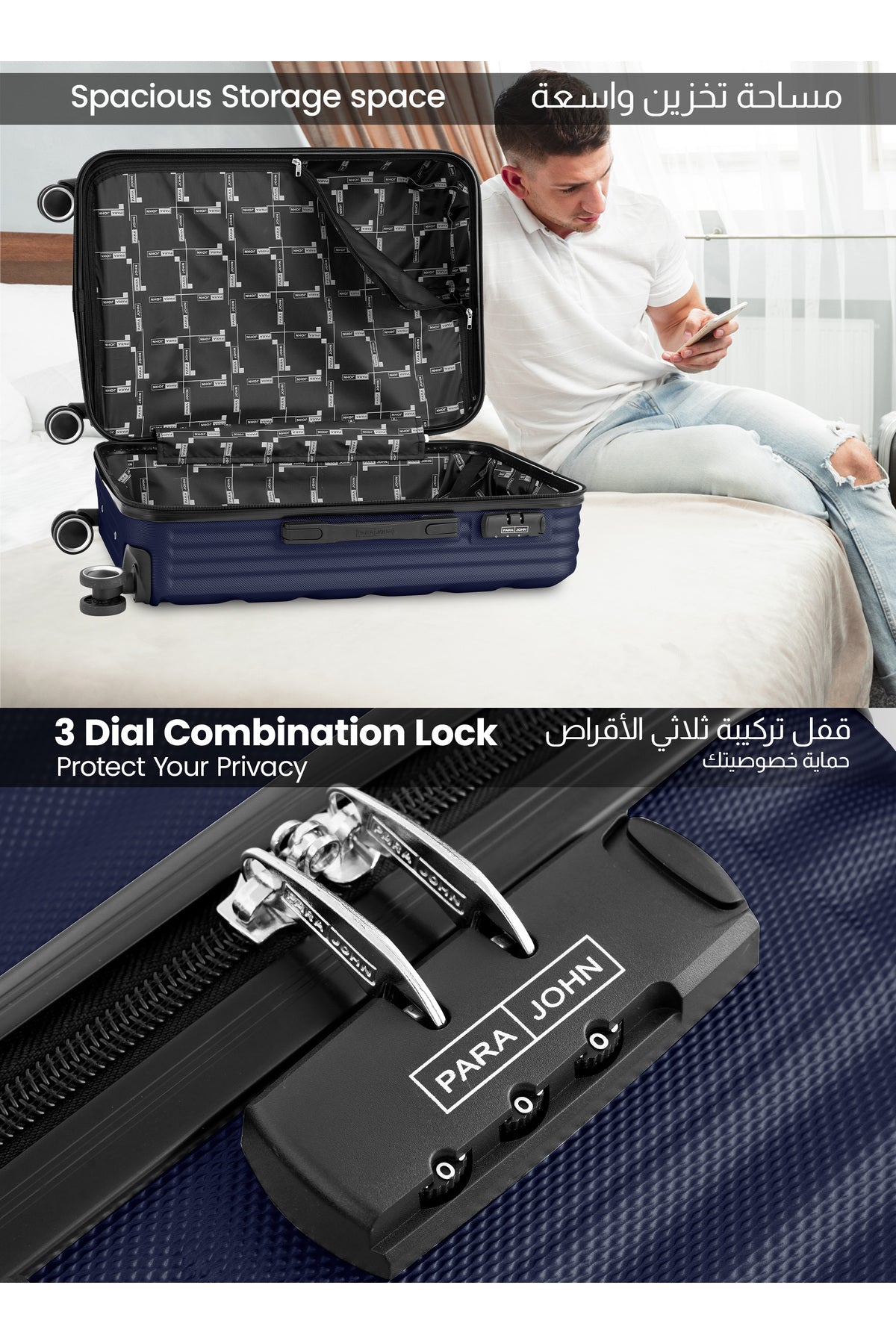 28-Inch Large ABS Hardshell Lightweight Luggage | 3.8kg Durable 4-Wheel Spinner Travel Trolley