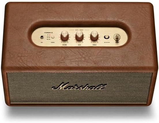 Marshall Stanmore III 50W Premium Home Wireless Speaker with Bluetooth 5.2 and Multiple Inputs - Enjoy Signature Marshall Sound (Brown)