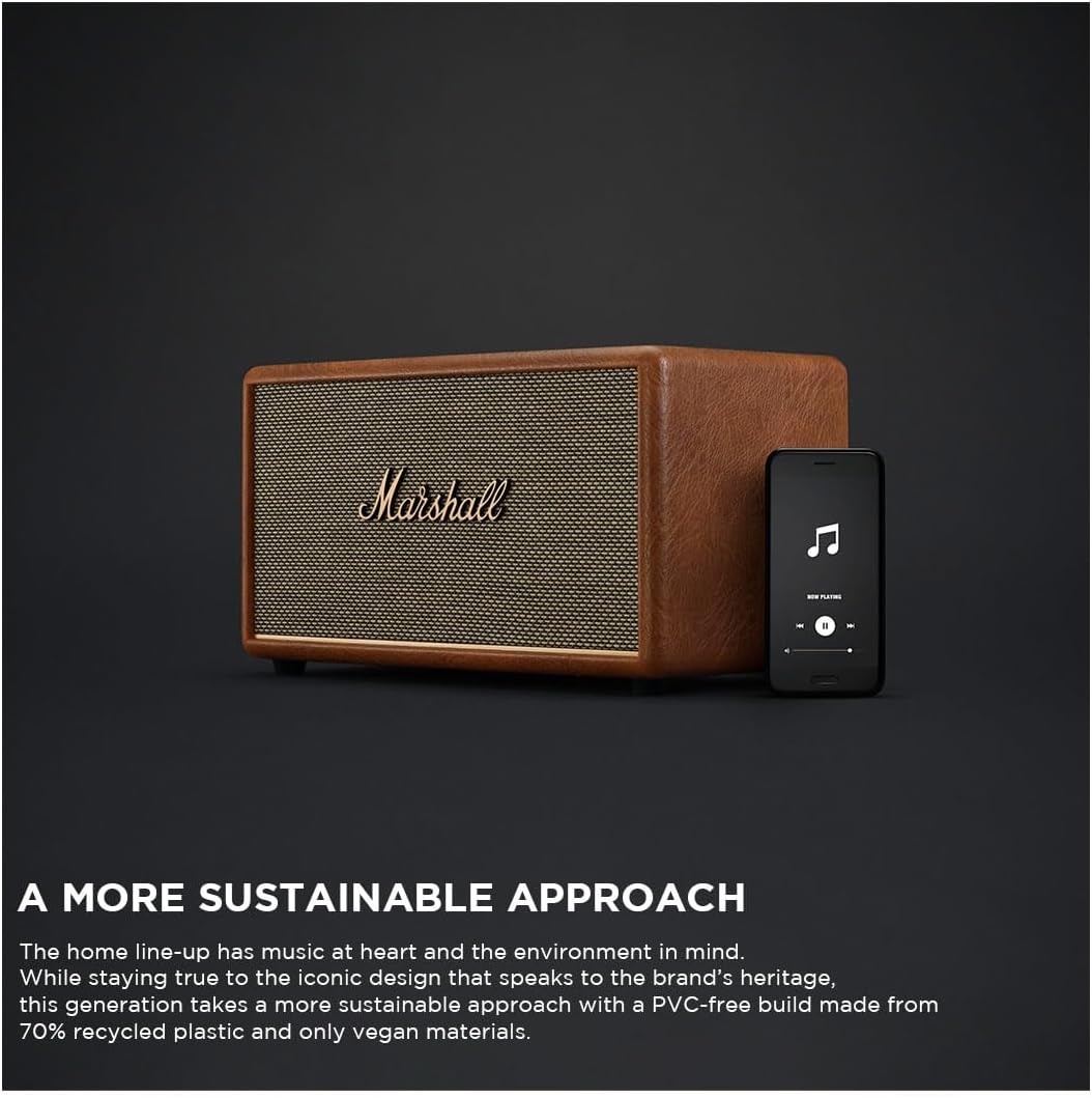 Marshall Stanmore III 50W Premium Home Wireless Speaker with Bluetooth 5.2 and Multiple Inputs - Enjoy Signature Marshall Sound (Brown)
