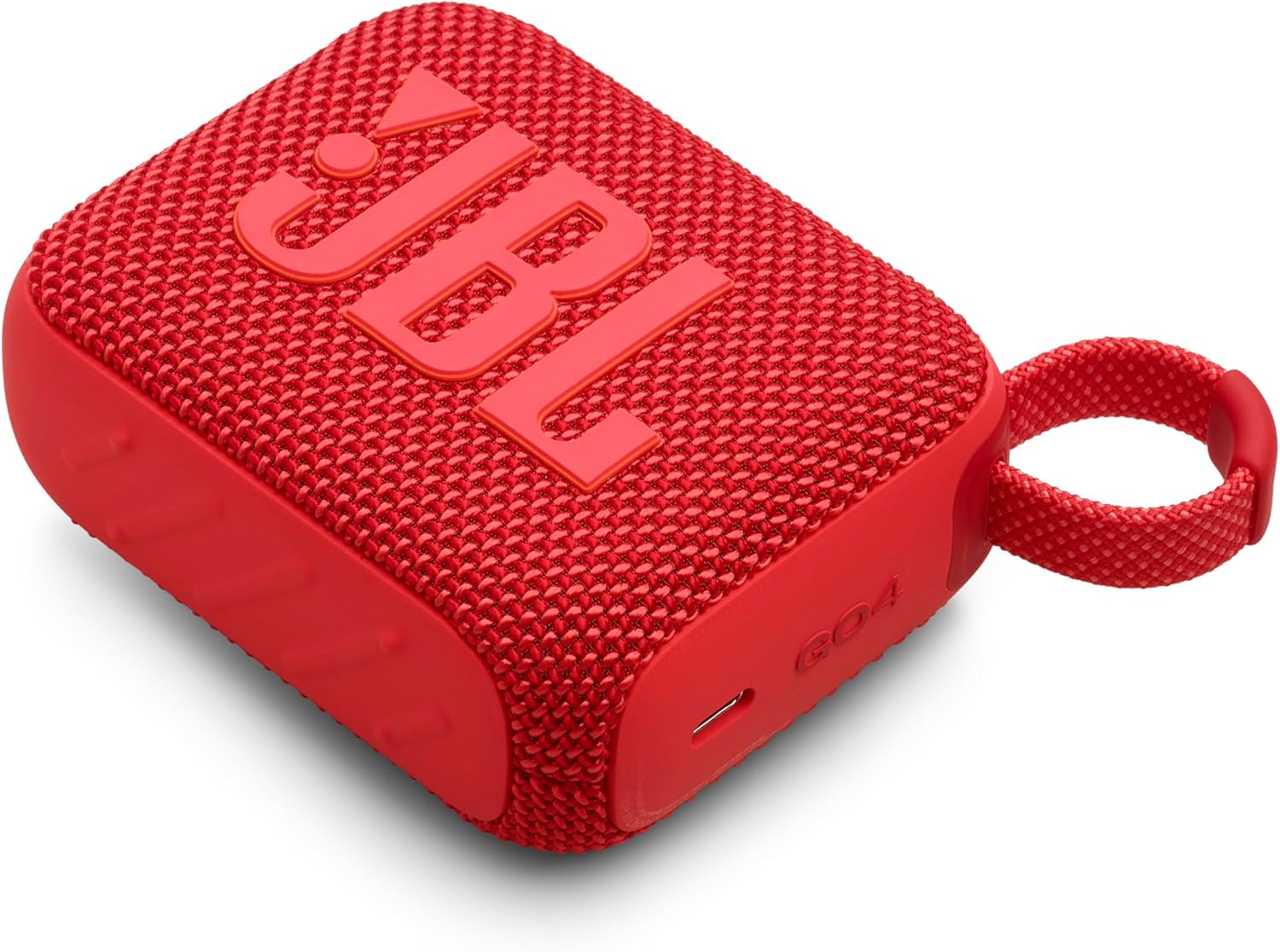 JBL GO4 Bluetooth Speaker, USB C Charging, IP67 Dustproof, Waterproof, App Compatible, Passive Radiator Included, Portable, Red, JBLGO4RED
