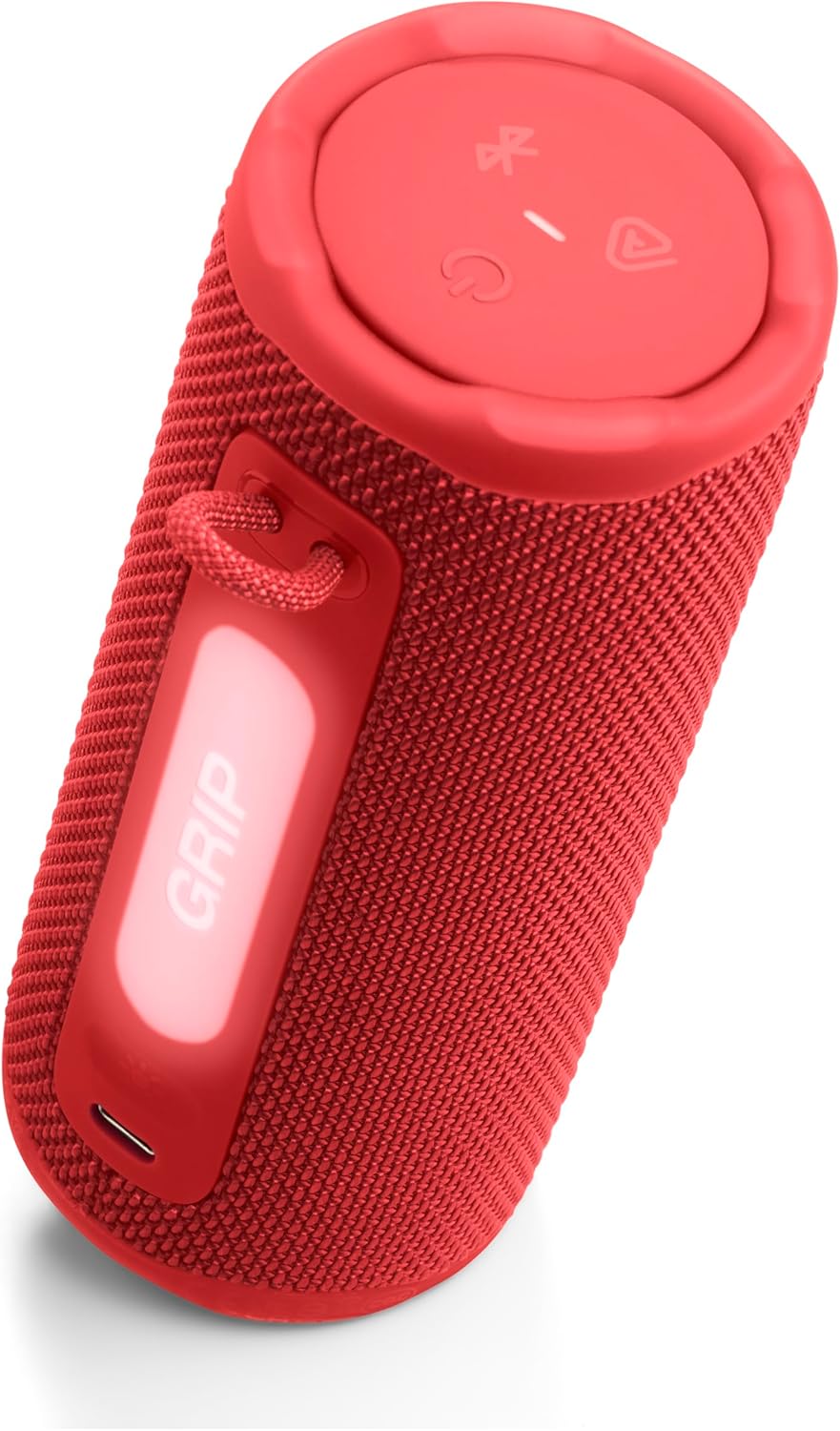 JBL Grip - Compact Bluetooth Speaker with Bold JBL Pro Sound and Ambient Light, up to 14 Hours of Playtime, Water, Dust and Drop-Proof (IP68), & Multi-Speaker Connection with Auracast™ (Red)