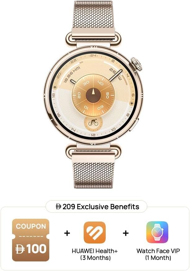 HUAWEI WATCH GT 6 Smart Watch, 41mm, upto 21 days battery life, GPS Smart Watches with 100+ Sports Mode, Cycling, iOS & Android Compatible, Emotional Wellbeing, Health Monitoring, Gold