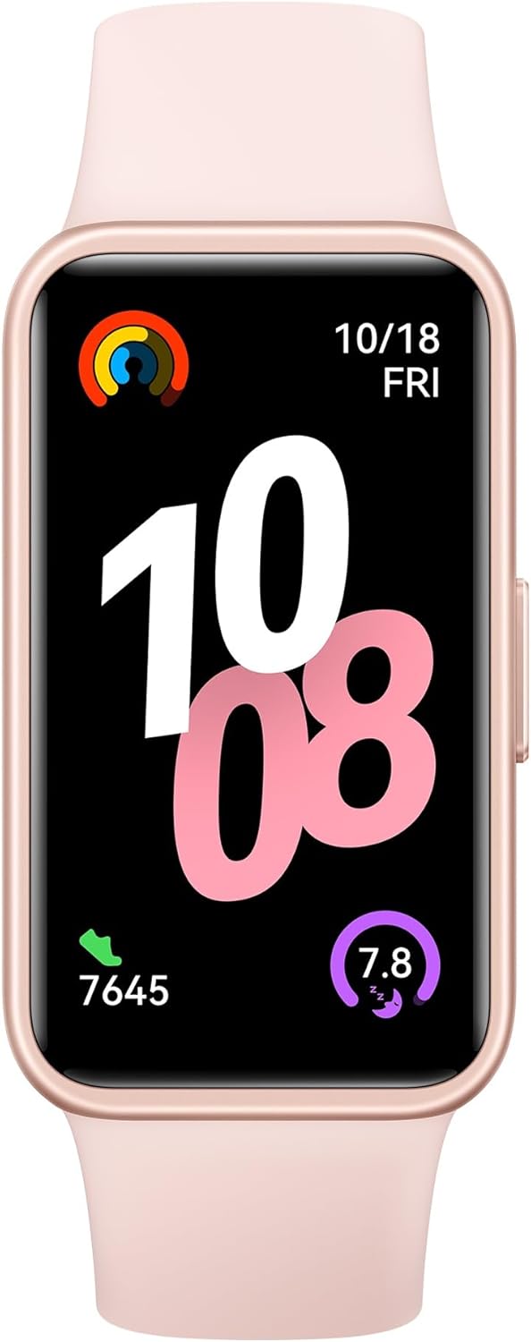 HUAWEI Band 10 Smart Watch, Metallic Design and Comfortable Wearing, Pro-level Sleep Analysis, Emotional Health Aid, 100 Workout Modes, Robust Battery Life, IOS and Android, Pink