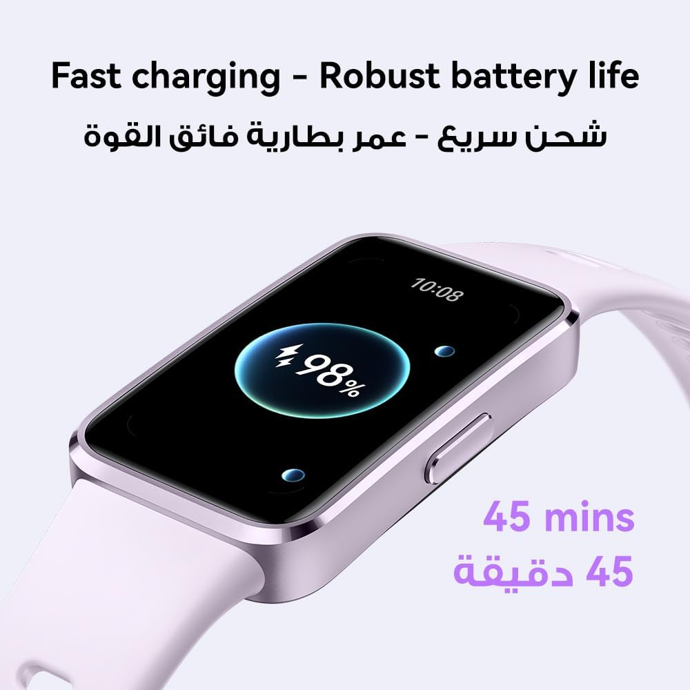 HUAWEI Band 10 Smart Watch, Metallic Design and Comfortable Wearing, Pro-level Sleep Analysis, Emotional Health Aid, 100 Workout Modes, Robust Battery Life, IOS and Android, Pink