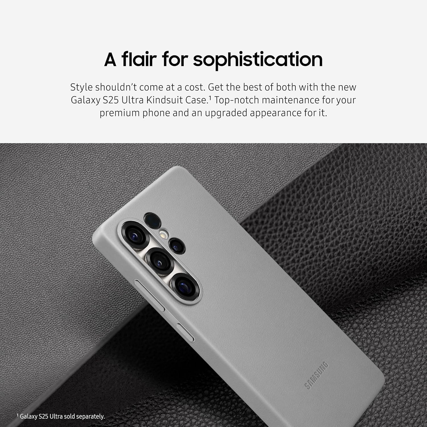 SAMSUNG Galaxy S25 Ultra Kindsuit Phone Case, Protective Cover, Stylish Design, Durable, Soft Inner Lining, US Version, EF-VS938PJEGUS, Gray