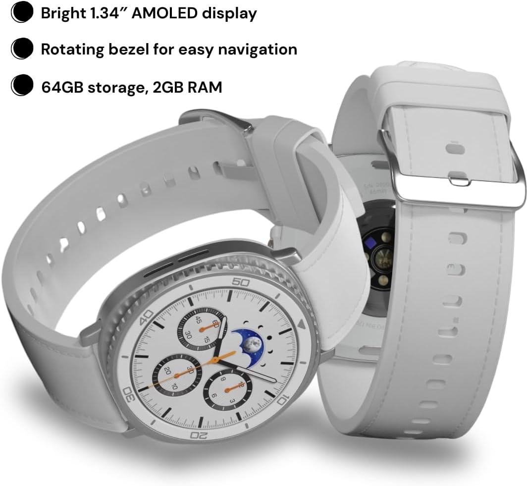 SAMSUNG Galaxy Watch 8 Classic | 46mm, Rotating Bezel | AI Smartwatch w/ 1.34" AMOLED, Wear OS 6, Wi-Fi, Bluetooth, GPS Fitness Tracker, IP68, MIL-STD-810H | International Model L500 | w/Fast Charger,