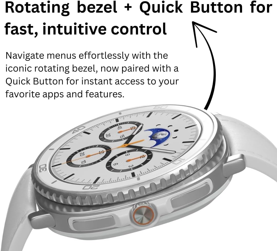 SAMSUNG Galaxy Watch 8 Classic | 46mm, Rotating Bezel | AI Smartwatch w/ 1.34" AMOLED, Wear OS 6, Wi-Fi, Bluetooth, GPS Fitness Tracker, IP68, MIL-STD-810H | International Model L500 | w/Fast Charger,