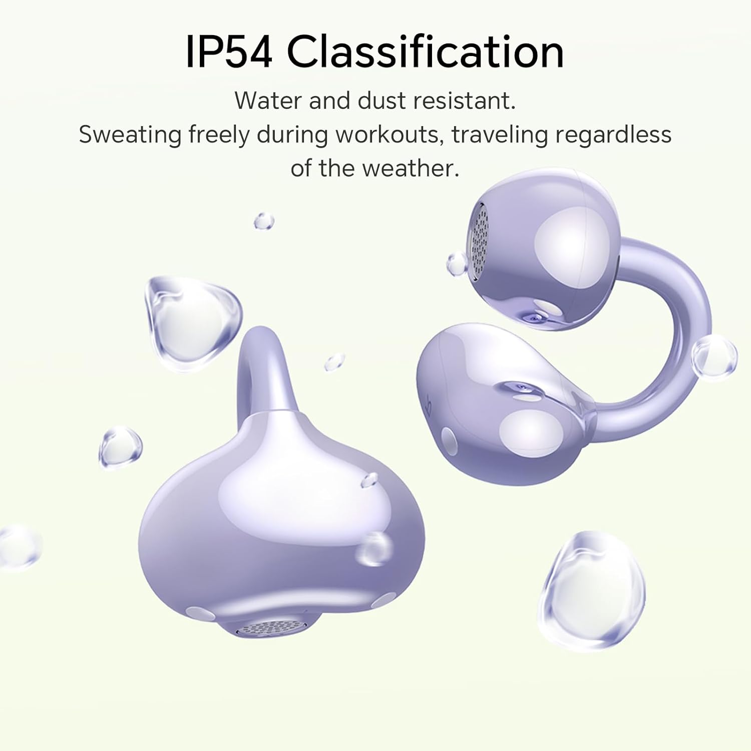 HONOR Choice Earbuds Clip, 36 Hours Bluetooth Headphones, Noise Cancelling Open-Ear Headphones, Bluetooth 5.3 Headset with Microphone, IP54 Wireless Earphones, Black