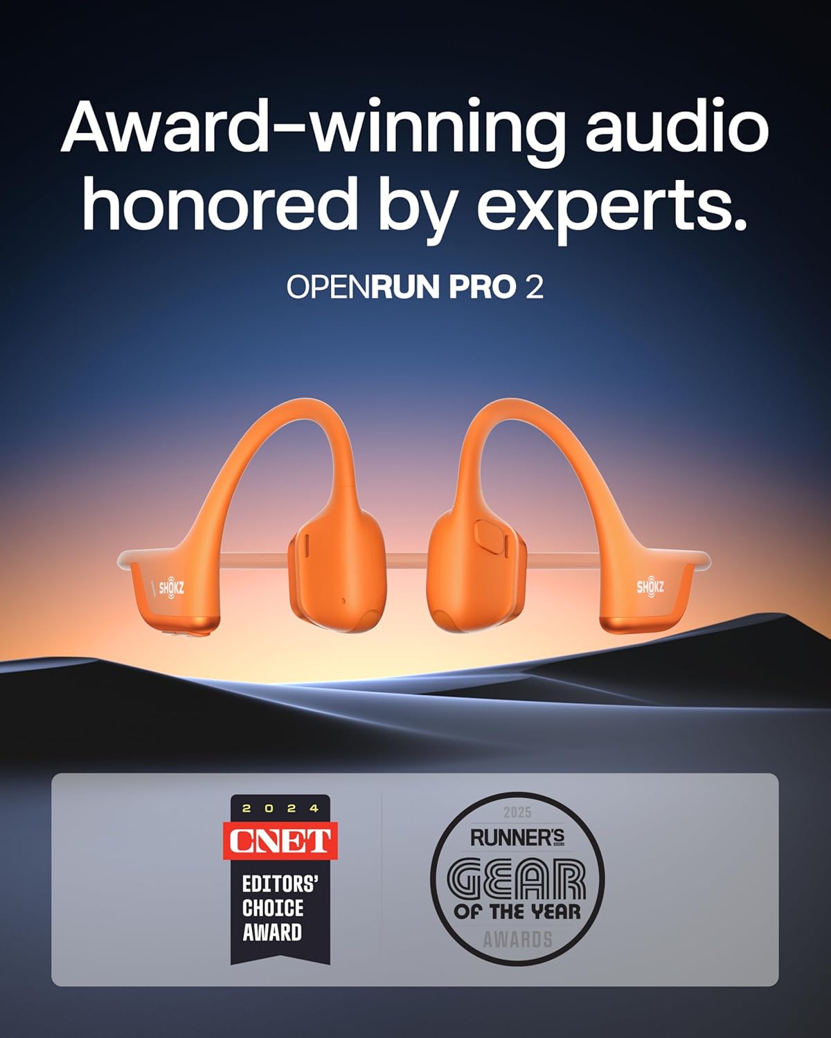 SHOKZ New OpenRun Pro 2 - Open-Ear, Bone Conduction Sport Headphones - with Headband - Sweat Resistant, Workout Headphones - Secure, Wireless, Comfortable Fit-Deep Bass and Smart Mic App