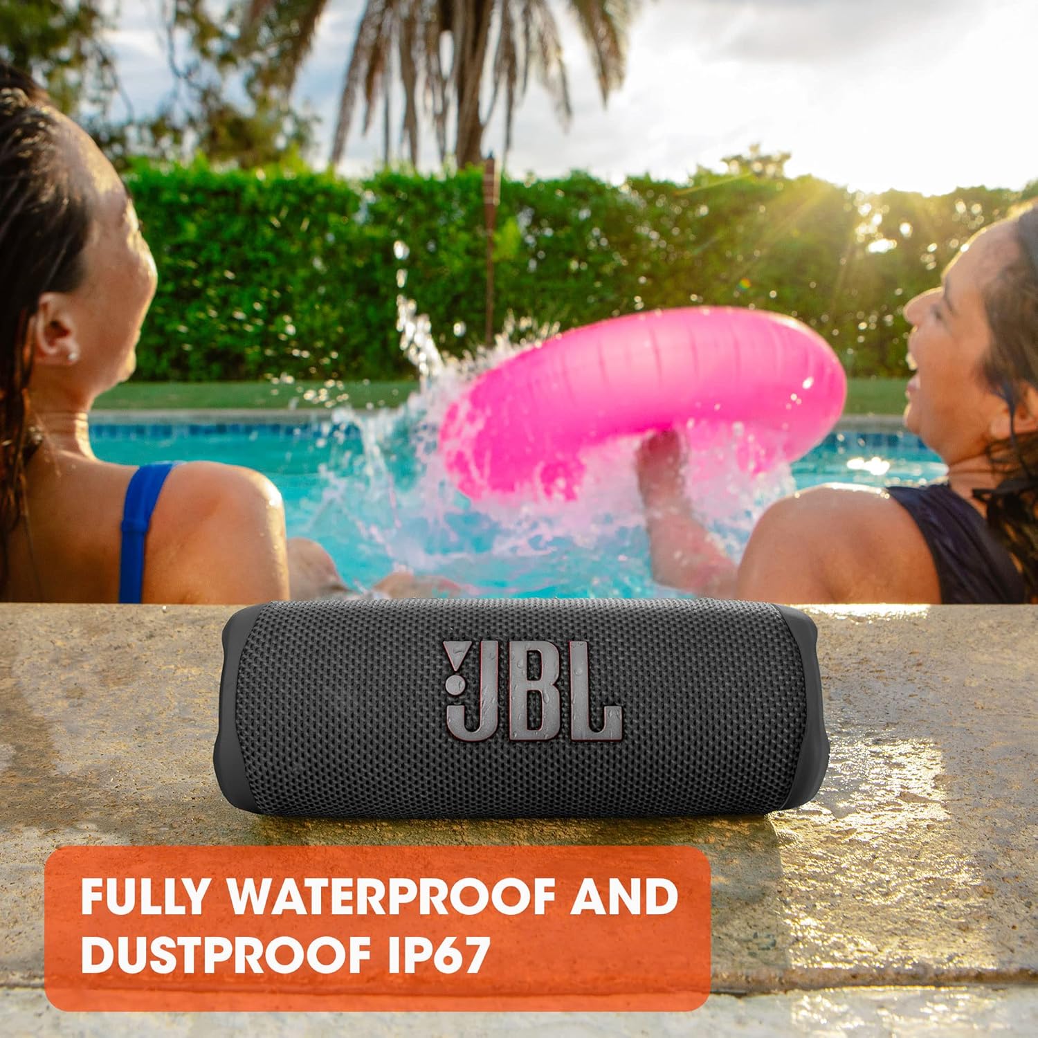 JBL Flip 6 - Portable Bluetooth Speaker, powerful sound and deep bass, IPX7 waterproof, 12 hours of playtime, JBL PartyBoost for multiple speaker pairing, for home, outdoor and travel (Grey)