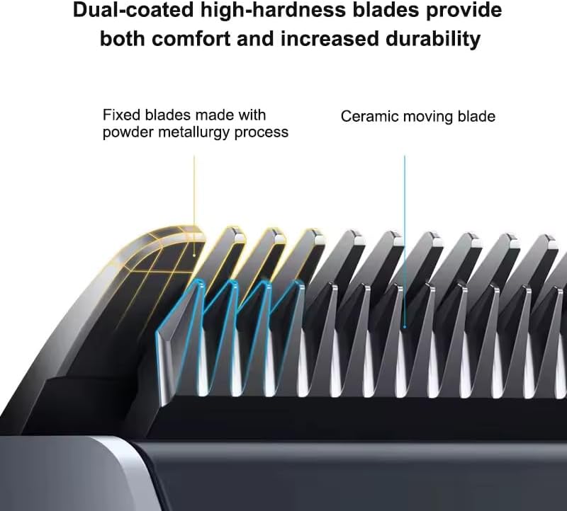 Xiaomi Hair Clipper 2 Titanium Alloy Blade Double-Coated Black Clipper Head Men Sideburns Electric Shaver Wireless Hair Cutting Trimmer Barber Cutter, IPX7 Waterproof, 3hr Battery Life