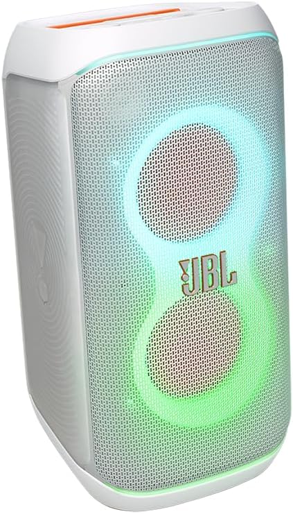 JBL PARTYBOX Club 120 Portable Party Speaker Bundle with Additional Battery 200 (White)