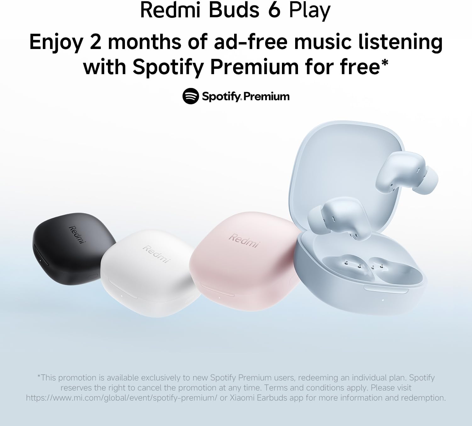 Xiaomi Redmi Buds 6 Play - In-Ear Headphones, 36h Battery Life, 10 mm Dynamic Driver with 4 EQ Settings, AI Noise Cancelling for Calls, Bluetooth 5.4, Quick Charge for 3h Music in 10 Minutes, Pink