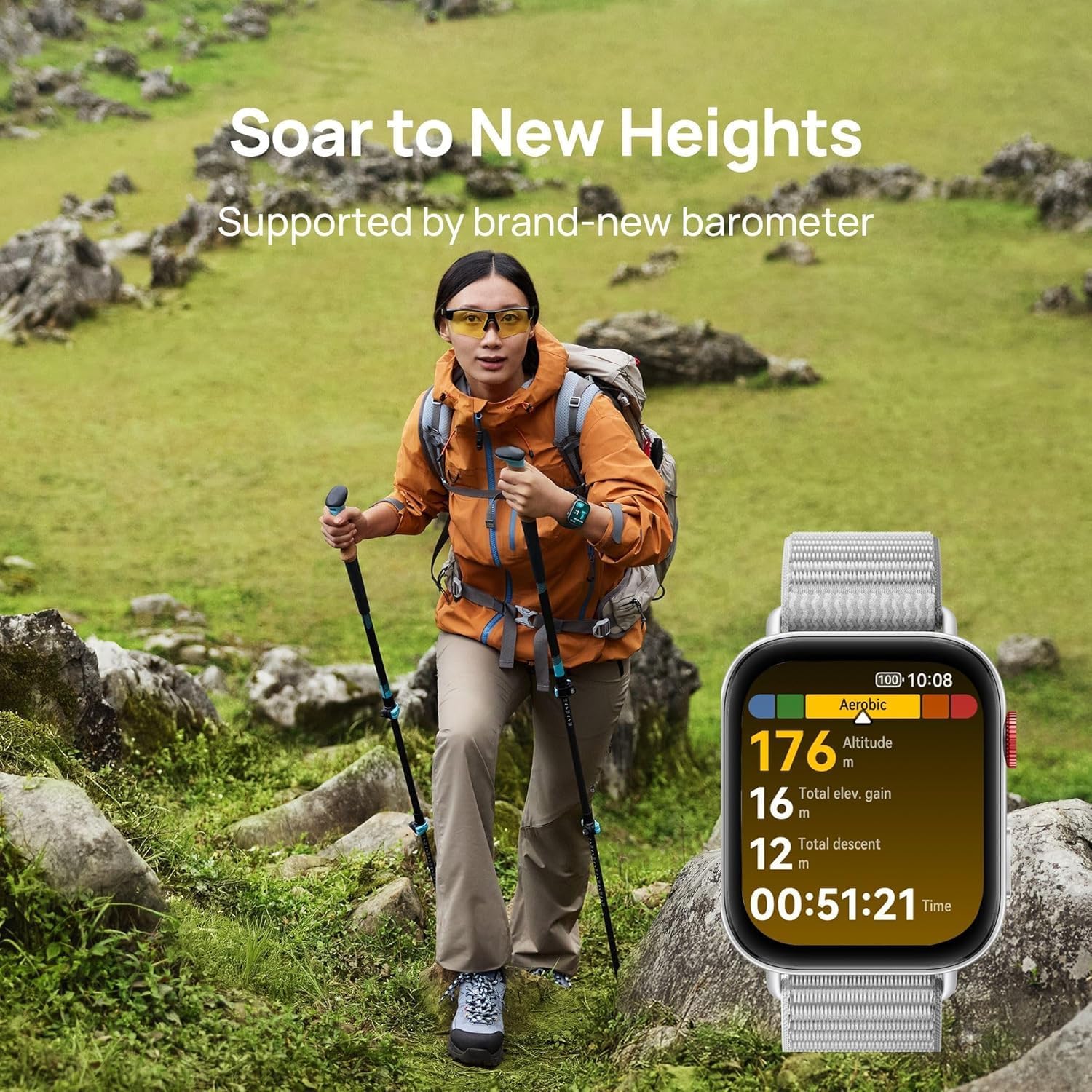 HUAWEI WATCH FIT4 Smart Watch, 1.82” Display, 100+ Sports modes, Fitness and Sleep Tracker, Heart Rate Monitor, Emotional Wellbeing Assistant, up to 10-Day Battery Life, iOS & Android, Black