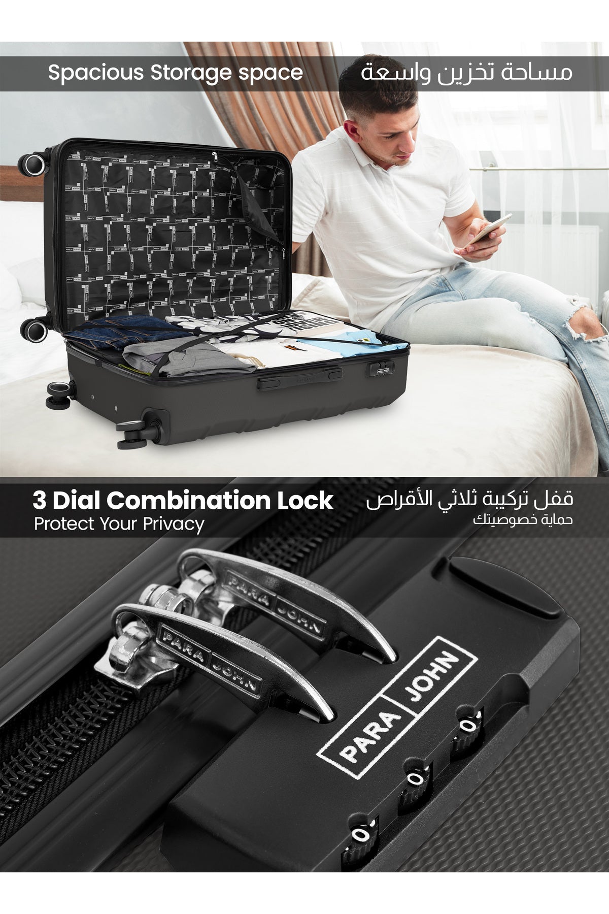 Cabin Size Lightweigh ABS Hardside Spinner Luggage Trolley -20 Inch | Carrying 10KG 4-Wheel Hardshell Suitcase Crey