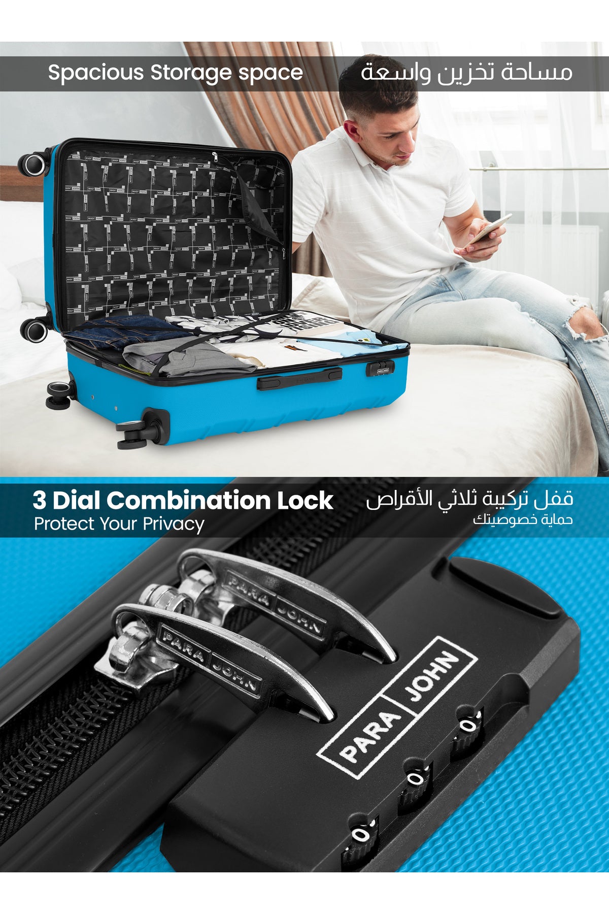 Cabin Size Lightweigh ABS Hardside Spinner Luggage Trolley -20 Inch | Carrying 10KG 4-Wheel Hardshell Suitcase Blue