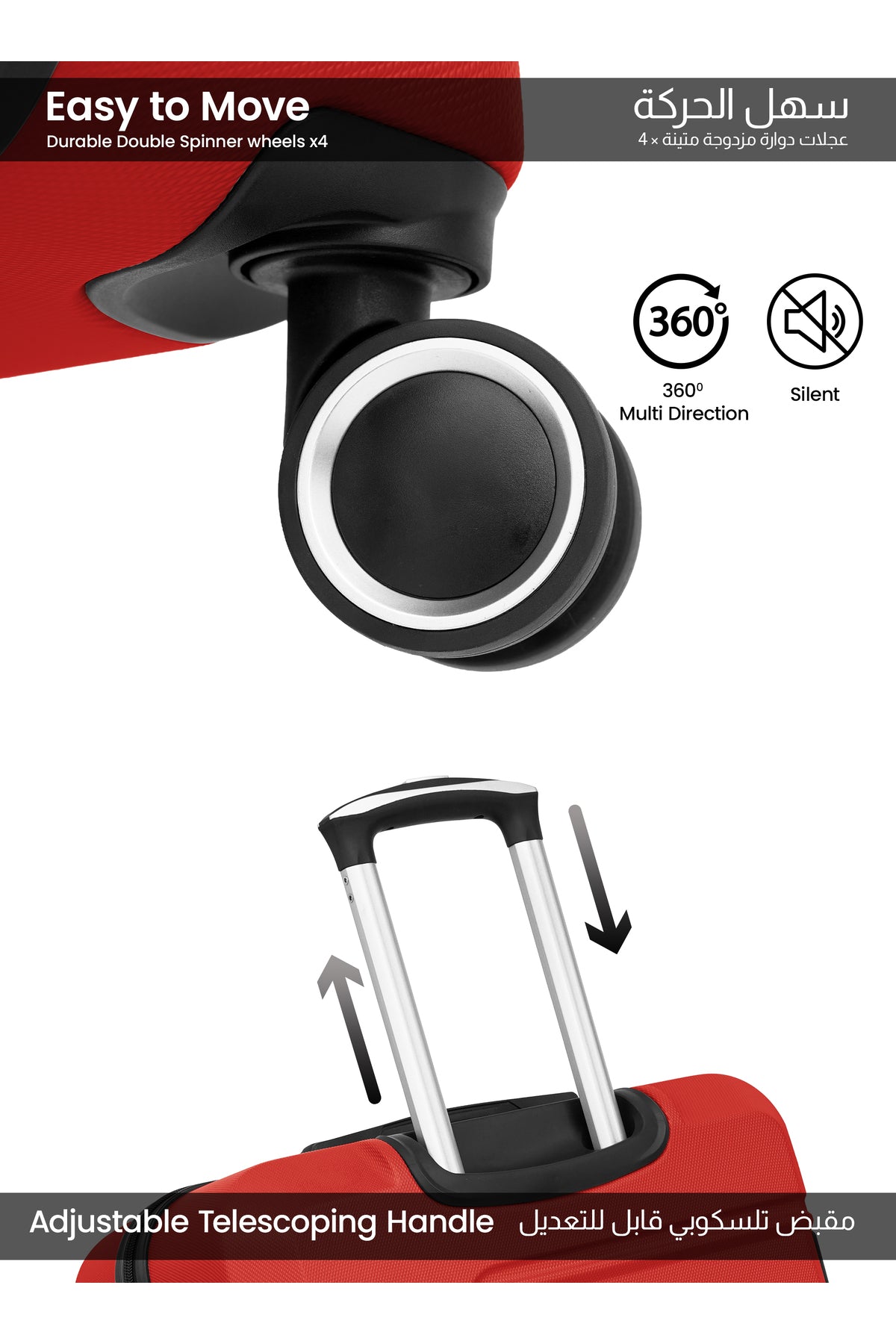 Cabin Size Lightweigh ABS Hardside Spinner Luggage Trolley -20 Inch | Carrying 10KG 4-Wheel Hardshell Suitcase Black