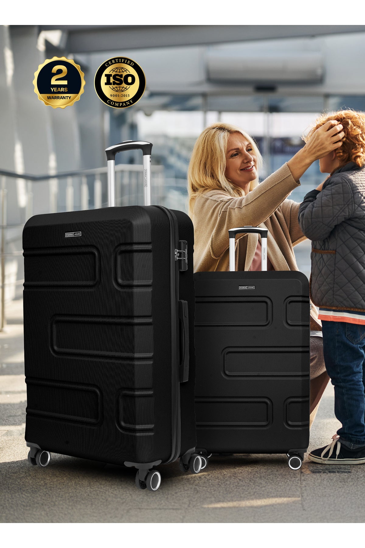 Large Size Lightweight ABS Hardside Spinner Luggage Trolley -28 Inch | Carrying 30KG 4 Wheel Hardshell Suitcase-Black