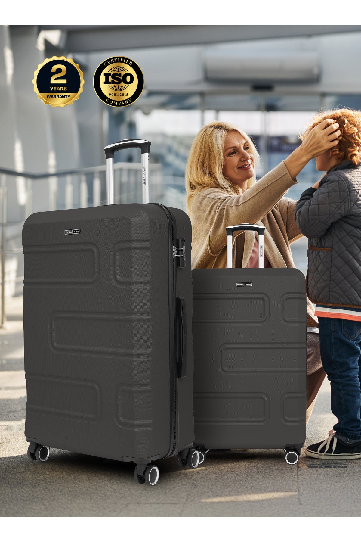 Large Size Lightweight ABS Hardside Spinner Luggage Trolley -28 Inch | Carrying 30KG 4 Wheel Hardshell Suitcase-Grey