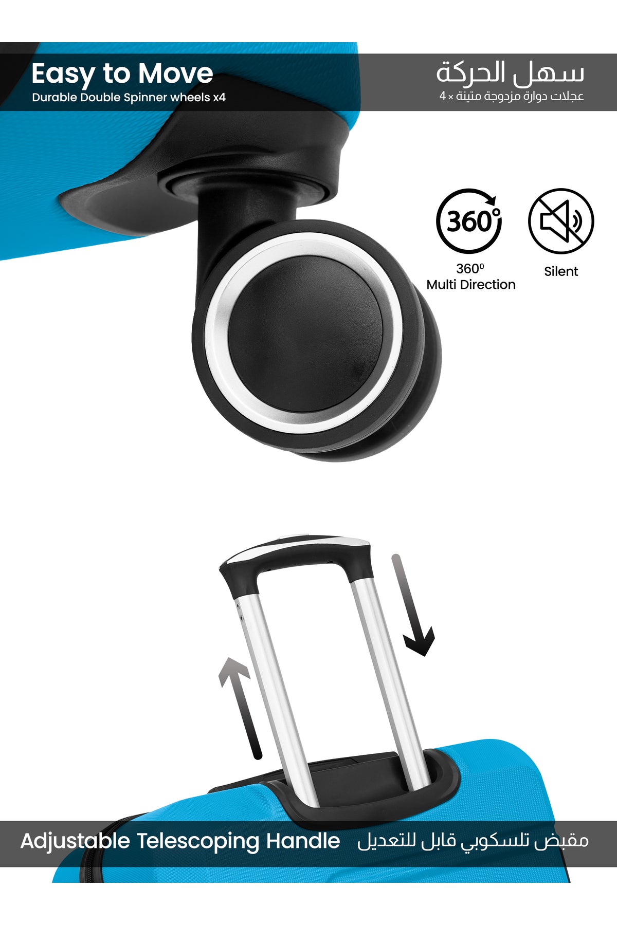 Large Size Lightweight ABS Hardside Spinner Luggage Trolley -28 Inch | Carrying 30KG 4 Wheel Hardshell Suitcase-Dark blue