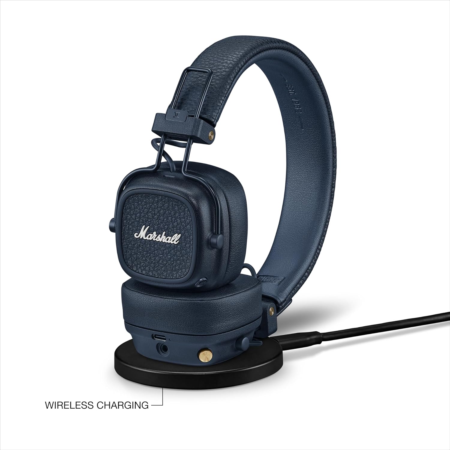 Marshall Major V Bluetooth Headphones - Foldable Bluetooth Wireless Headphones Bluetooth with 100+ Hours of Playtime (Midnight Blue)