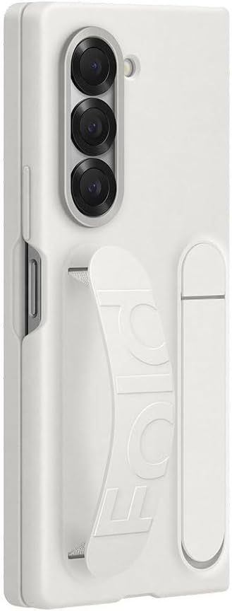 Samsung Galaxy Z Fold6 Silicone Grip Case with Stand, White