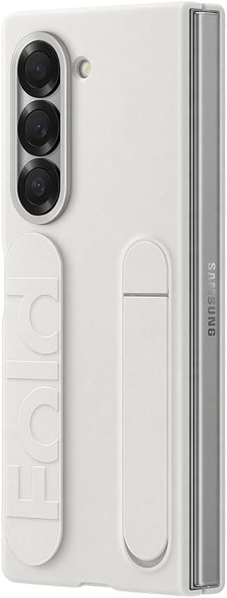 Samsung Galaxy Z Fold6 Silicone Grip Case with Stand, White