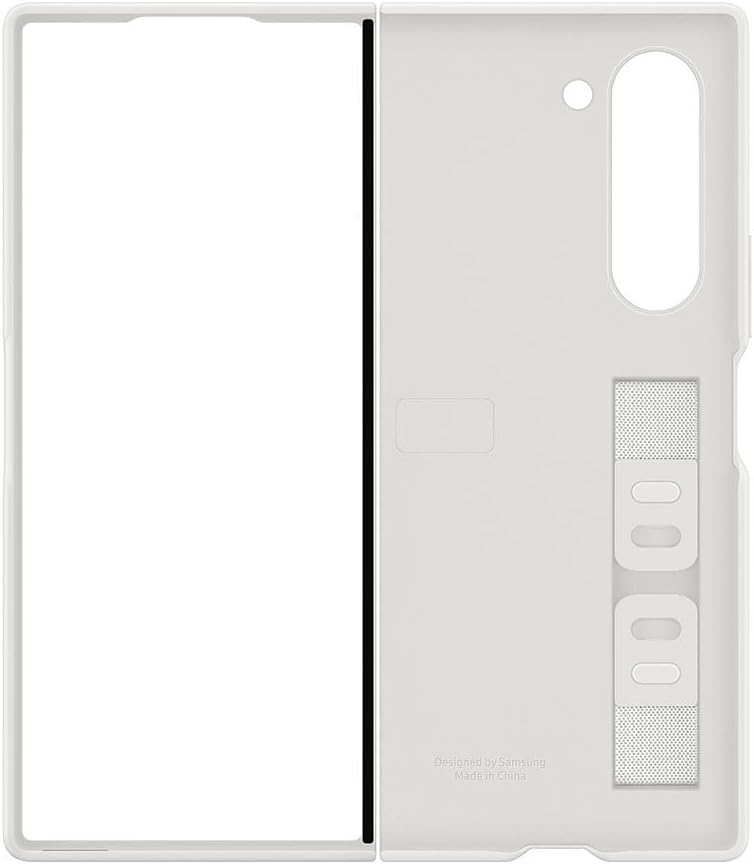 Samsung Galaxy Z Fold6 Silicone Grip Case with Stand, White