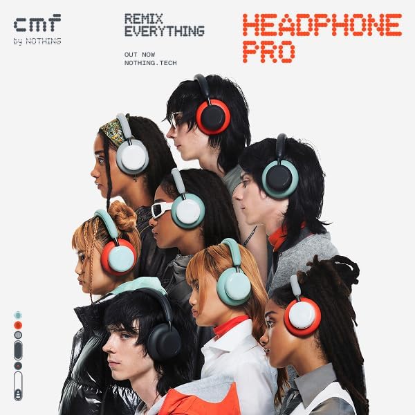 CMF by Nothing,Headphone Pro A11300010 50Hrcall time, ANC 4 Mic, B175, Light Grey