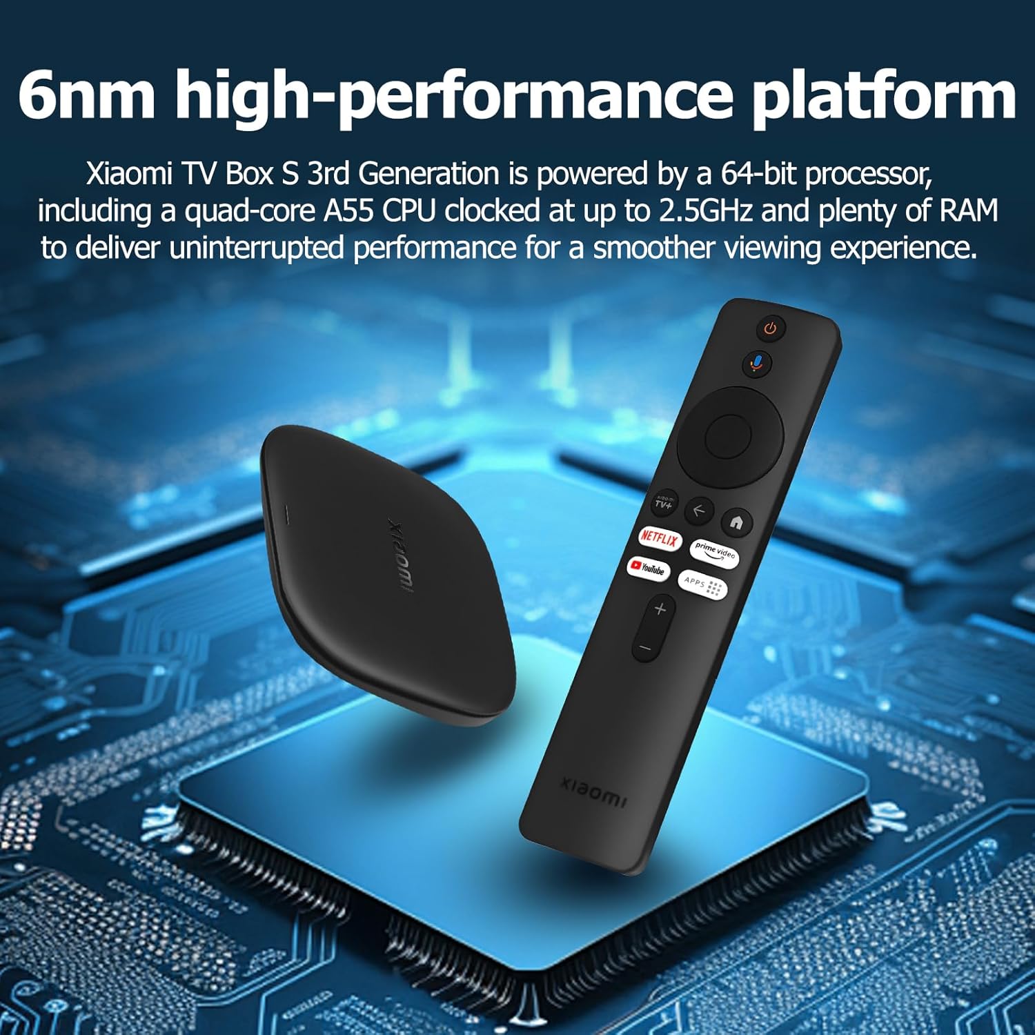 Xiaomi Mi TV Box S 3nd Gen, 2GB RAM + 32GB ROM, 4K Ultra HD Streaming Reproductive, Bluetooth, Wi-Fi, 3rd Generation, Black