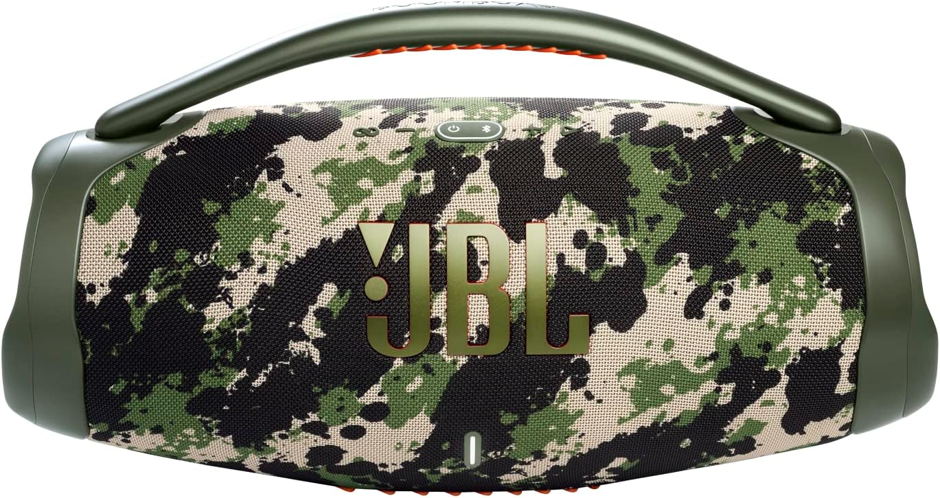 JBL Boombox 3 Portable Bluetooth Speaker, 180 W Power, 24 Hour Playback, Waterproof and Dust Resistant IP67 - Squad