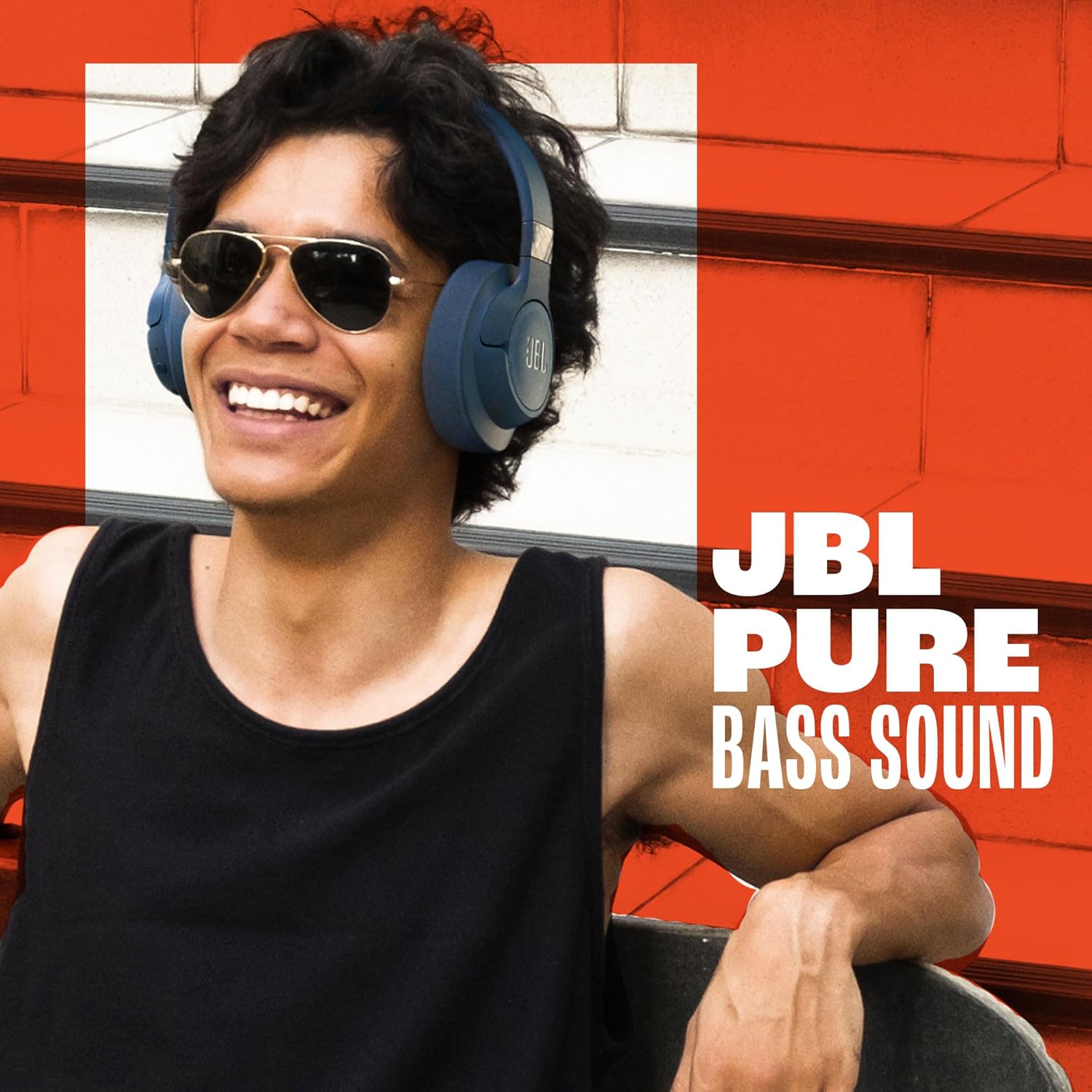 JBL Tune 720BT - Wireless Over-Ear Headphones Pure Bass Sound, Bluetooth 5.3, Up to 76H Battery Life and Speed Charge, Lightweight, Comfortable and Foldable Design (Black)