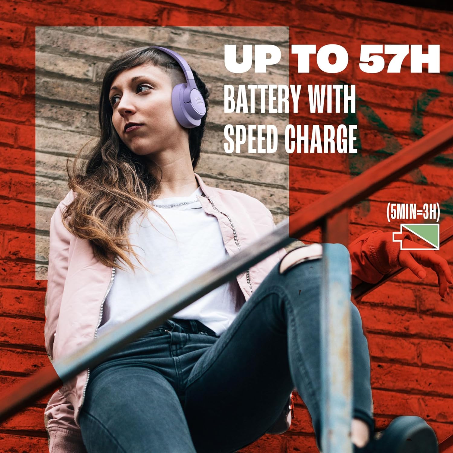 JBL Tune 720BT - Wireless Over-Ear Headphones Pure Bass Sound, Bluetooth 5.3, Up to 76H Battery Life and Speed Charge, Lightweight, Comfortable and Foldable Design (Black)