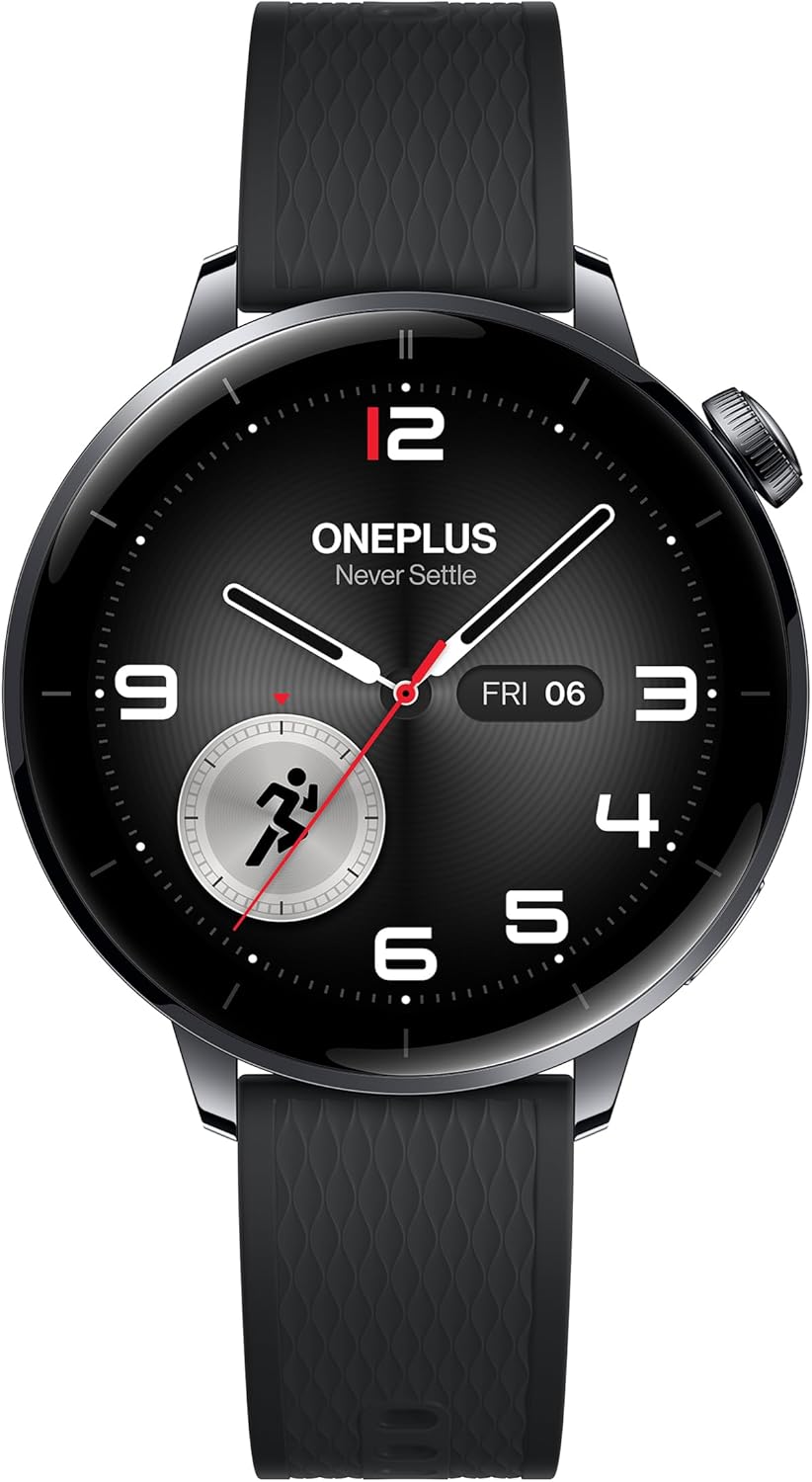 OnePlus Watch 3 Smart Watch, 43mm Stainless Steel Case, Up to 60 Hours Battery, Over 100 Sports Modes, IP68 and 5ATM Health Check Fitness Watch, Black Steel
