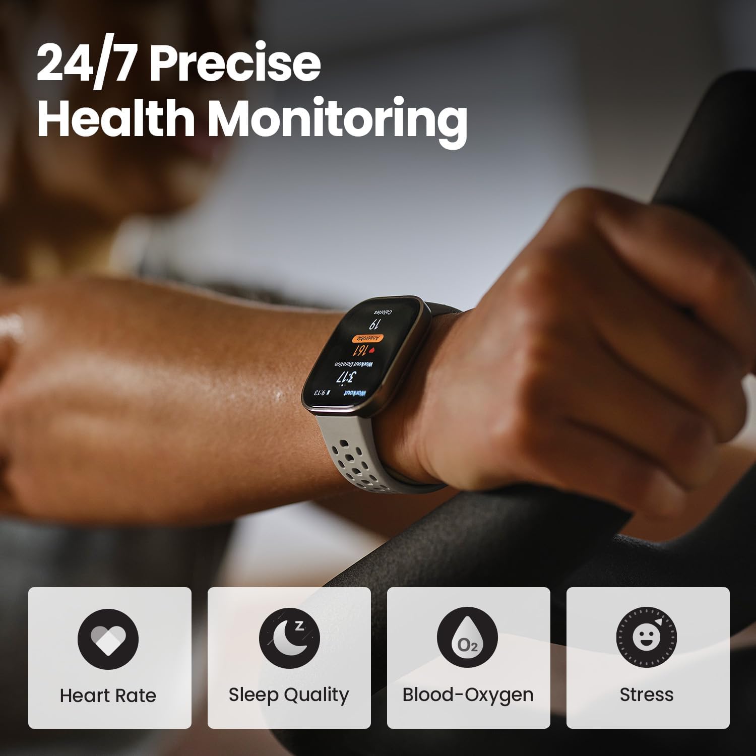 Amazfit Bip 6 Smart Watch 46mm, 14 Day Battery, 1.97" AMOLED Display, GPS & Free Maps, AI, Bluetooth Call & Text, Health, Fitness & Sleep Tracker, 140+ Workout Modes, 5 ATM Water-Resistance, Stone