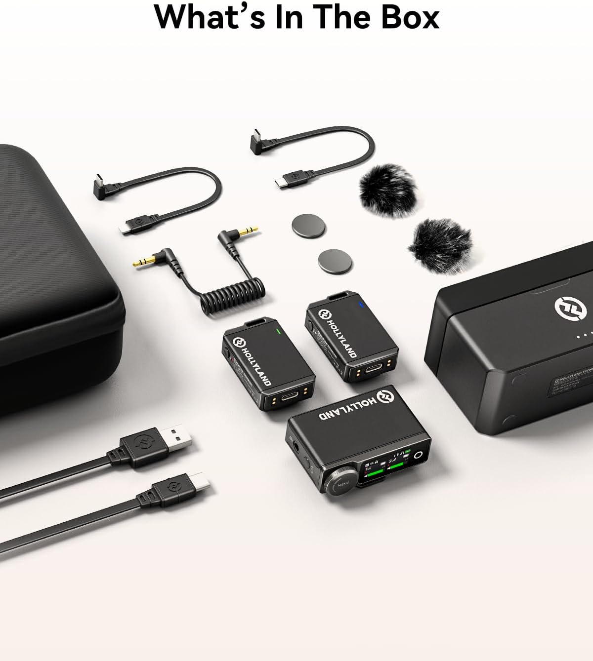 Hollyland LARK MAX Wireless Microphone, ENC Noise Canceling, Studio Audio Quality, 22H Duration, 820ft Range, 8GB Storage Recording Mic, Compatible with DSLR Camera, iPhone, Android and PC, black