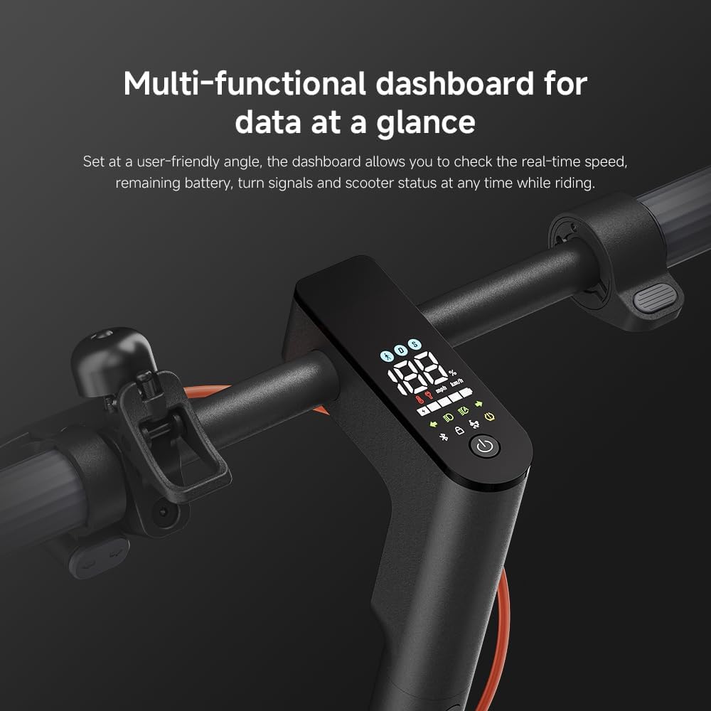 Xiaomi Electric Scooter 5 pro，front and rear dual shock absorbers，60km long battery life，10-inch tubeless tires，1000WMax. power，22% Max. incline