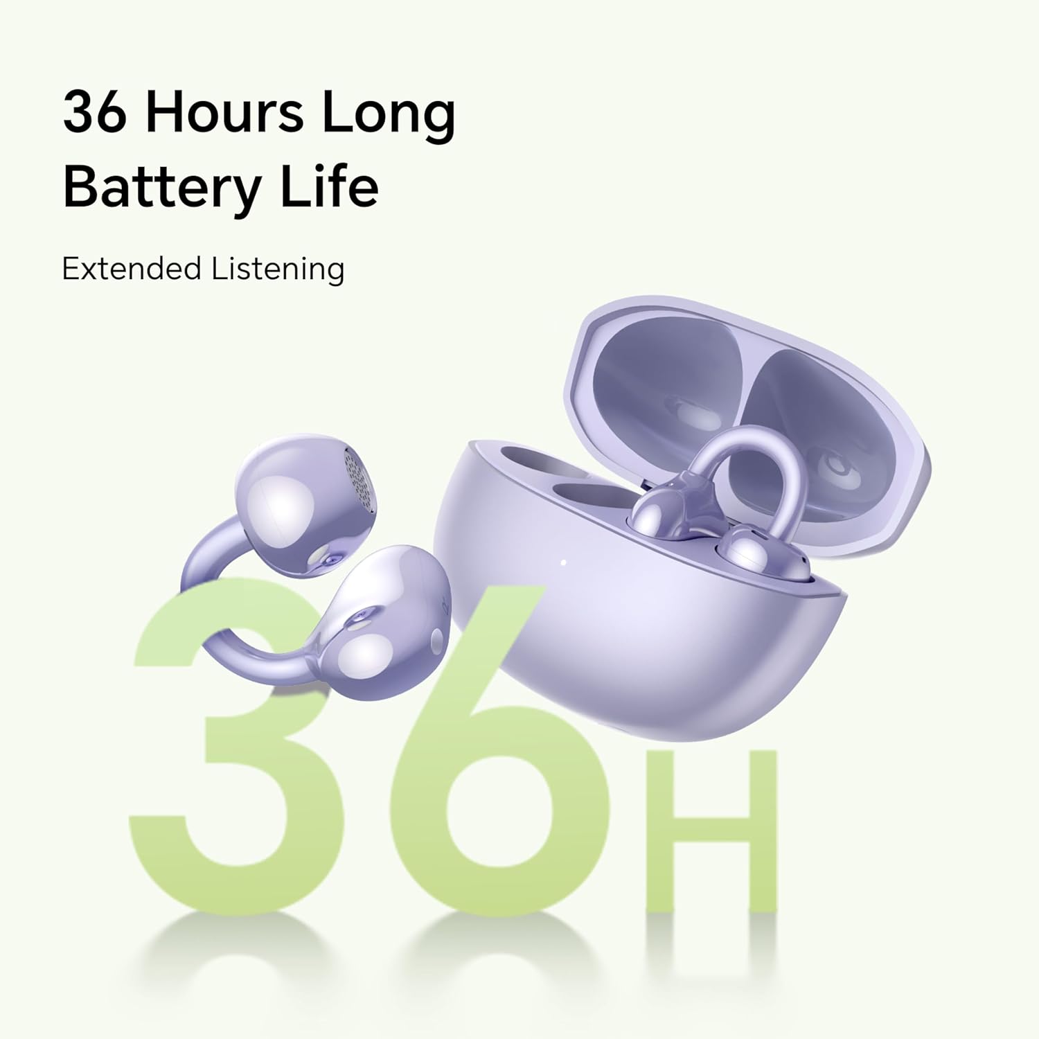 HONOR Choice Earbuds CLIP (2025 Model) Wireless Earphones, Open-Ear Bluetooth Earbuds, Feather-Like Wearing, 36 Hour Long Battery Life, Black