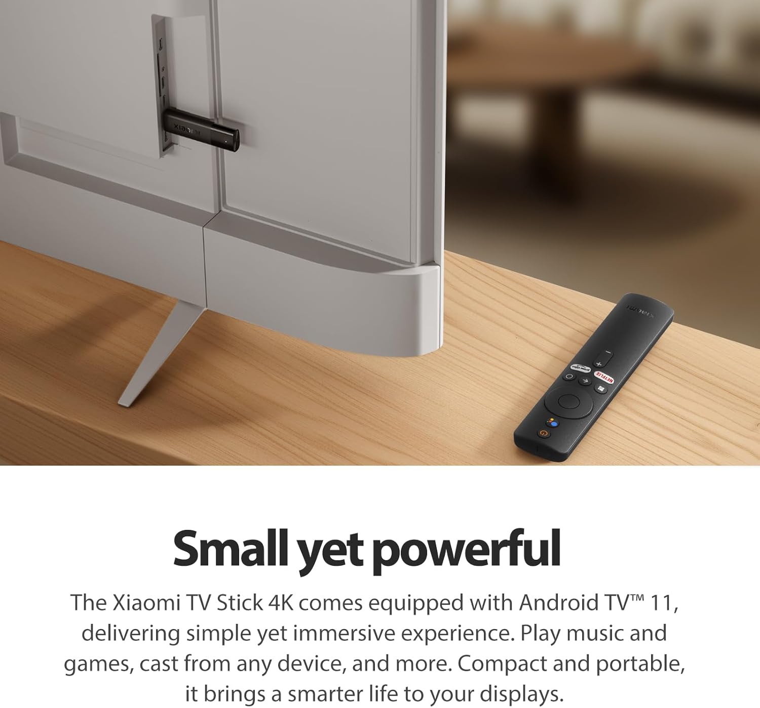 Xiaomi Mi TV Stick 4K, Mi Streaming Android TV Stick, Built-in Chromecast, IR Bluetooth Remote Control Compatible with Google Vocal Assistant, Supports Dolby Atmos, Dolby Vision and DST HD, Black