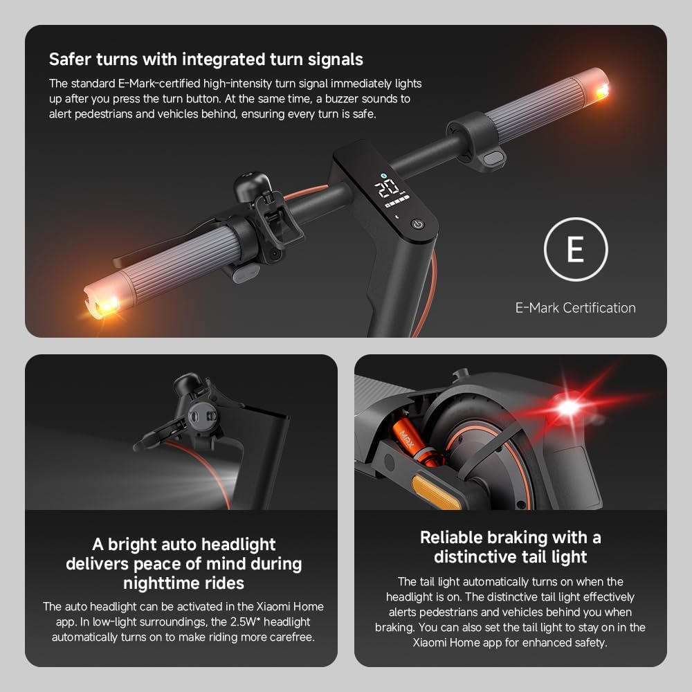 Xiaomi Electric Scooter 5 Max，dual hydraulic-spring and rear dual-spring suspension，60km long battery life，10-inch tubeless tires，1000WMax. power，22% Max. incline