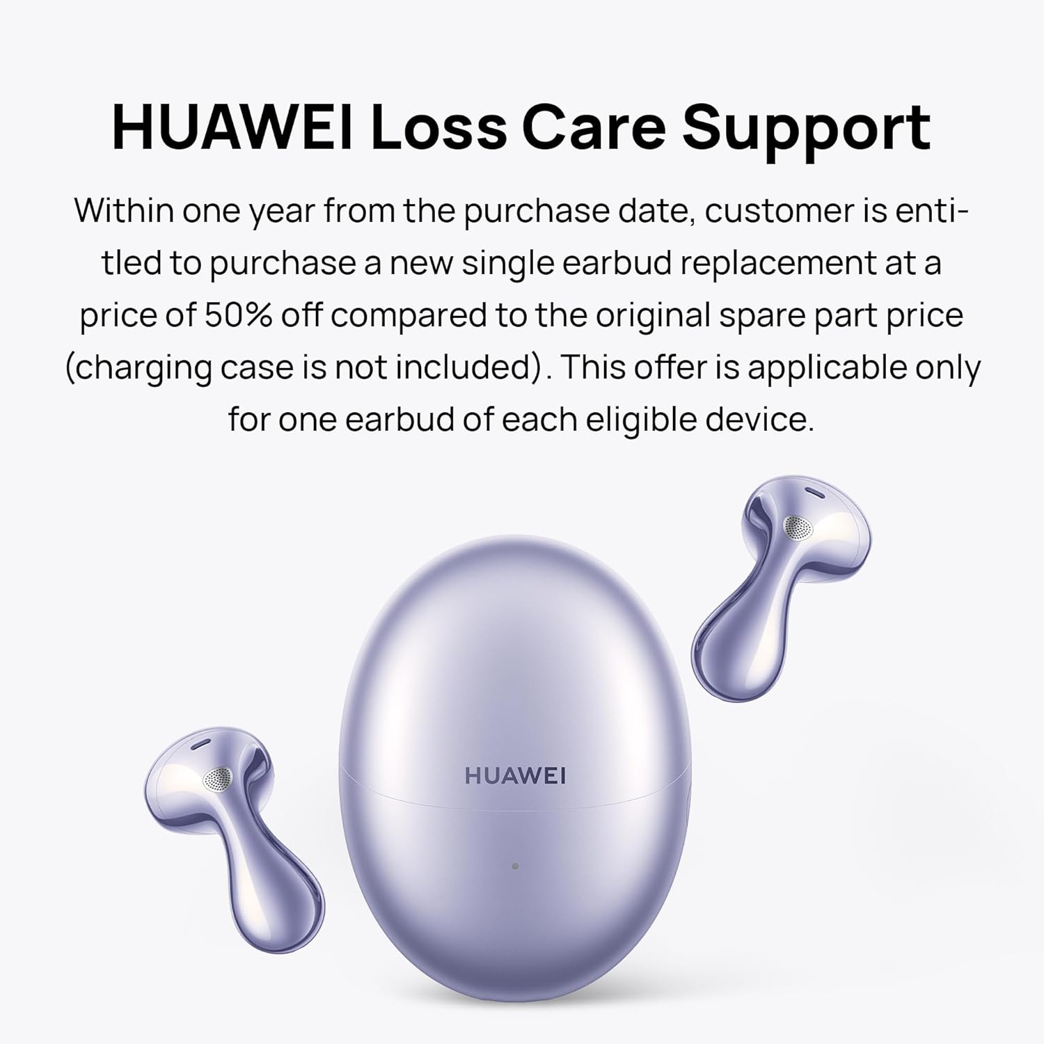 HUAWEI FreeBuds 6 Wireless Earbuds Bluetooth Earphones Noise Cancelling Curved in Ear Headphones Water Resistant AI Smart Volume Smart Charging, Simultaneous Interpretation Purple